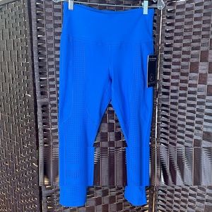 90 Degree by Reflex Electric Blue High Capri Waist Power Flex Legging - Medium